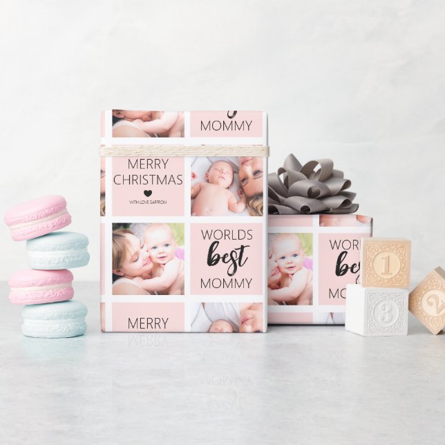 Världens Bästa Mamma 2 Foto Inpackningspapper Presentpapper (Baby Shower)