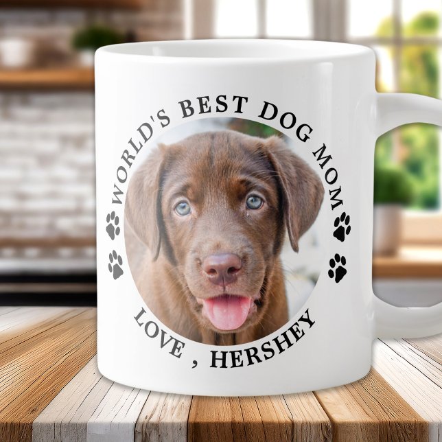 Världens bästa Mamma 2-Personlig Pet-foto med Hund Jumbo Mugg (Skapare uppladdad)