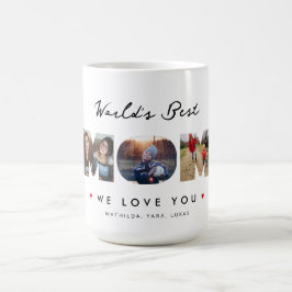 Världens bästa Mamma 3-fotomaket Kaffemugg