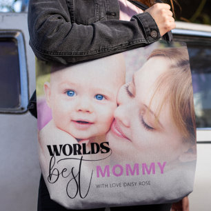 Världens Bästa Mamma Anpassad Foto Personlig Tygkasse
