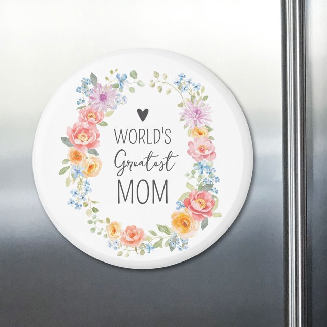 Världens Bästa Mamma Anpassat Citat Färgrik Blomma Magnet (Skapare uppladdad)