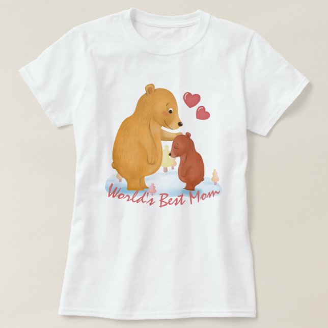 Världens bästa Mamma - Björn Mamma och Baby T-Shir T Shirt (Design framsida)