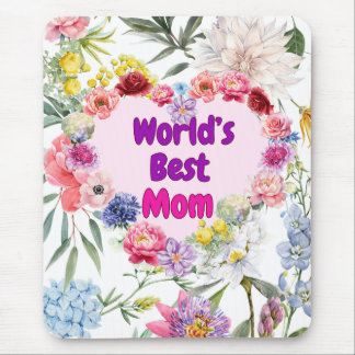 Världens bästa Mamma - Blommigt Mousepad för att g Musmatta