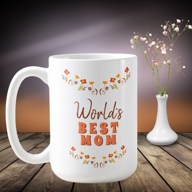 Världens Bästa Mamma Blommor Blommig Mors Dag Kaffemugg (Skapare uppladdad)