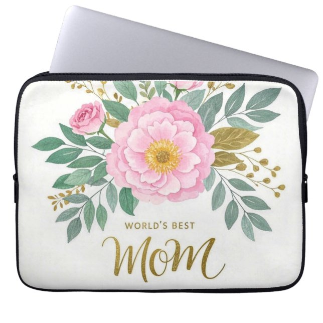 Världens bästa Mamma-blommor Laptop Fodral (Framsidan)