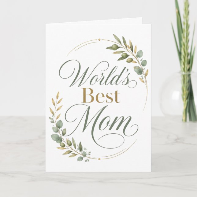 Världens Bästa Mamma Botanisk Mors Dag Kort (Framsida)