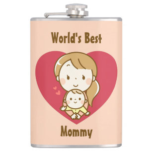 Världens bästa Mamma Cute Mors dag Kawaii-Tecknad Fickplunta