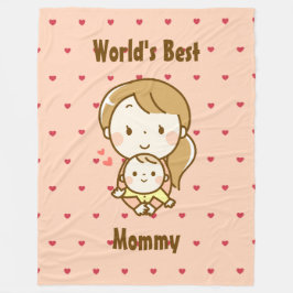 Världens bästa Mamma Cute Mors dag Kawaii-Tecknad Fleecefilt
