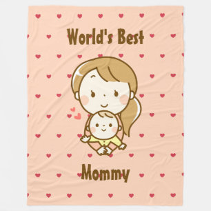 Världens bästa Mamma Cute Mors dag Kawaii-Tecknad Fleecefilt