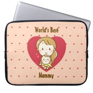 Världens bästa Mamma Cute Mors dag Kawaii-Tecknad Laptop Fodral