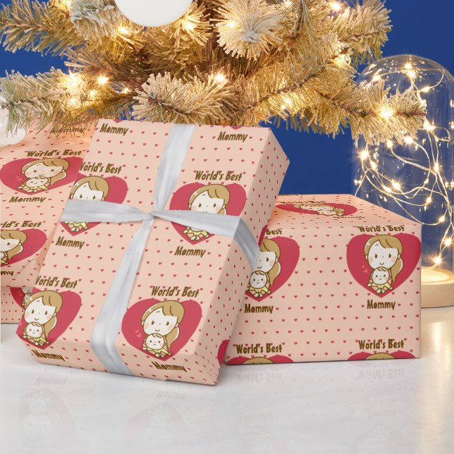 Världens bästa Mamma Cute Mors dag Kawaii-Tecknad Presentpapper (Helgdagar)