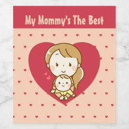 Världens bästa Mamma Cute Mors dag Kawaii-Tecknad Vinflaska Etikett