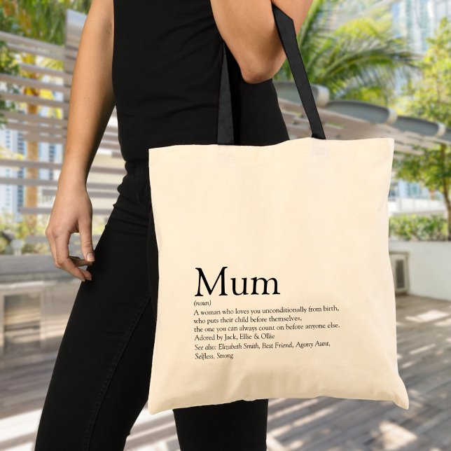 Världens Bästa Mamma Definition Citat Modern Tygkasse (World's Best Mom Mum Definition Quote Tote Bag)