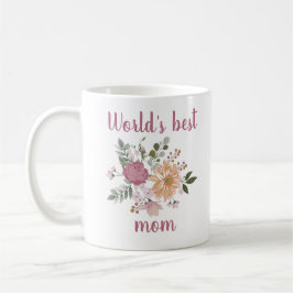 Världens bästa Mamma, Elegant Flowers Kaffemugg