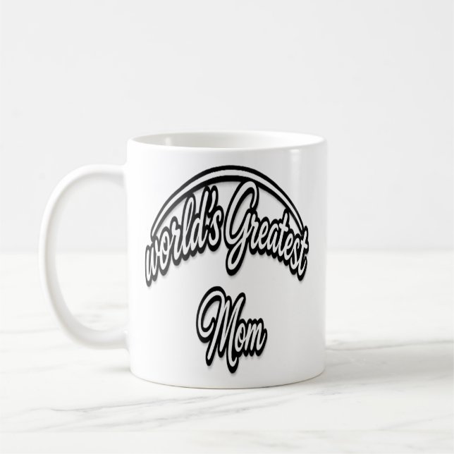 Världens Bästa Mamma Elegant Kursiv Design Kaffemugg (Vänster)