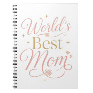 Världens Bästa Mamma Elegant Rosa Guld Typografi Anteckningsbok
