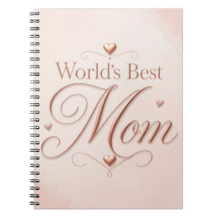 Världens Bästa Mamma Elegant Rose Gold Typografi Anteckningsbok
