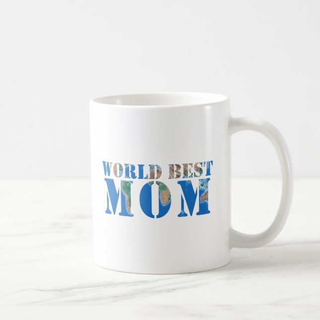 Världens bästa MAMMA, Elegantens naturtypsblått Kaffemugg (Höger)