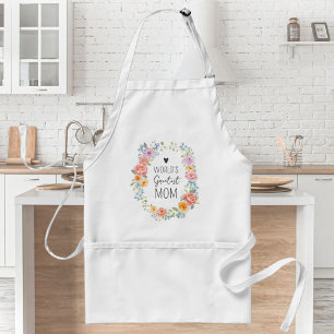 Världens Bästa Mamma Färgglad Blommig Mors Dag Förkläde
