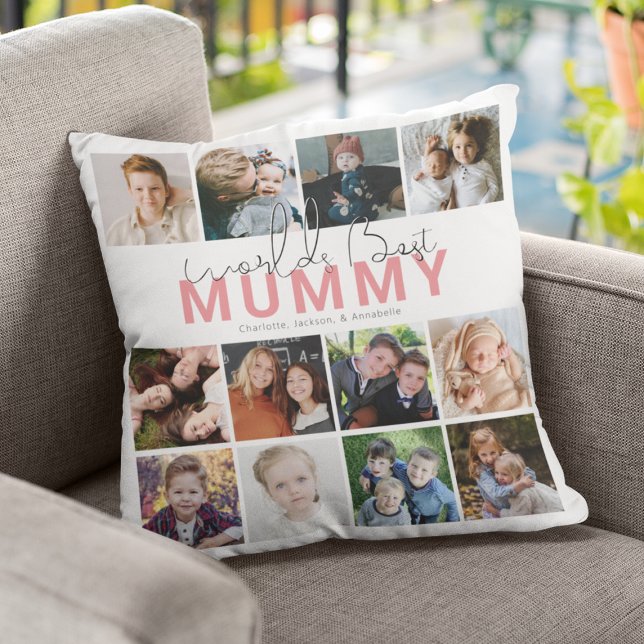 Världens bästa mamma | Fotokollage Kudde (Skapare uppladdad)
