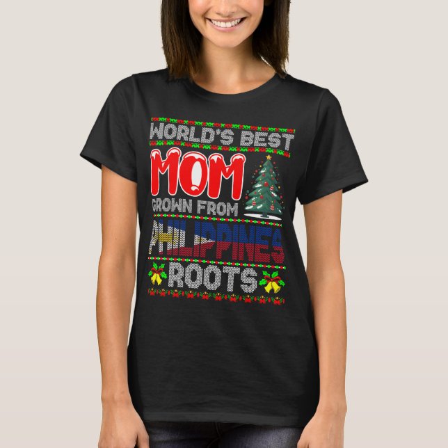 Världens Bästa Mamma Från Filippinerna Julpresent  T Shirt (Framsida)