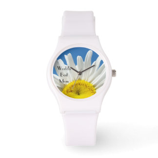 Världens bästa mamma gåvor Vita Tusenskönas Blomkl Armbandsur