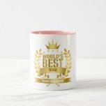 Världens bästa Mamma Guld Två-Tonad Mugg<br><div class="desc">Perfektens gåva till världens bästa Mamma,  Morsa,  mamma eller Mor. Anpassa namn för att skapa en unik gåva. Ett perfekt sätt att visa henne hur fantastisk hon är varje dag. Designad av Thisisnotme©</div>