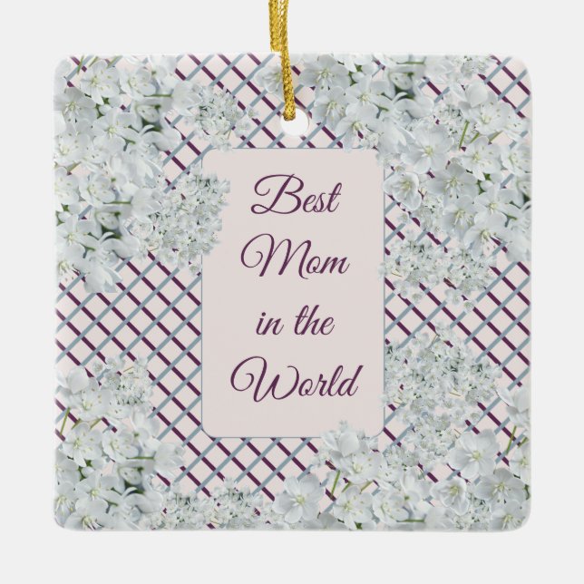 Världens bästa Mamma Julgransprydnad Keramik (Framsida)