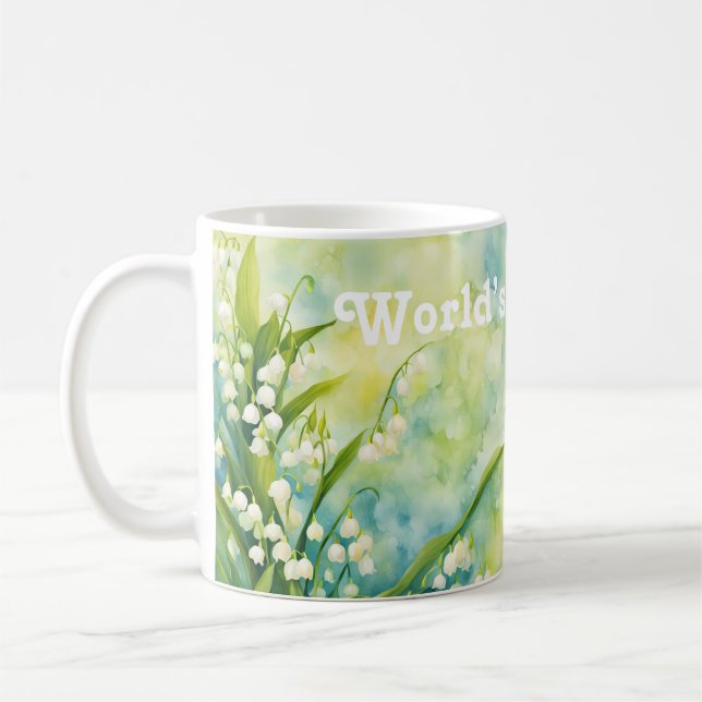Världens bästa Mamma, maj månatliga blommor Kaffemugg (Vänster)