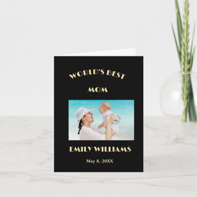 Världens Bästa Mamma Mors Dag Foto Personlig Kort (Framsida)