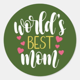 Världens bästa Mamma-Mors dag  Sticker Runt Klistermärke
