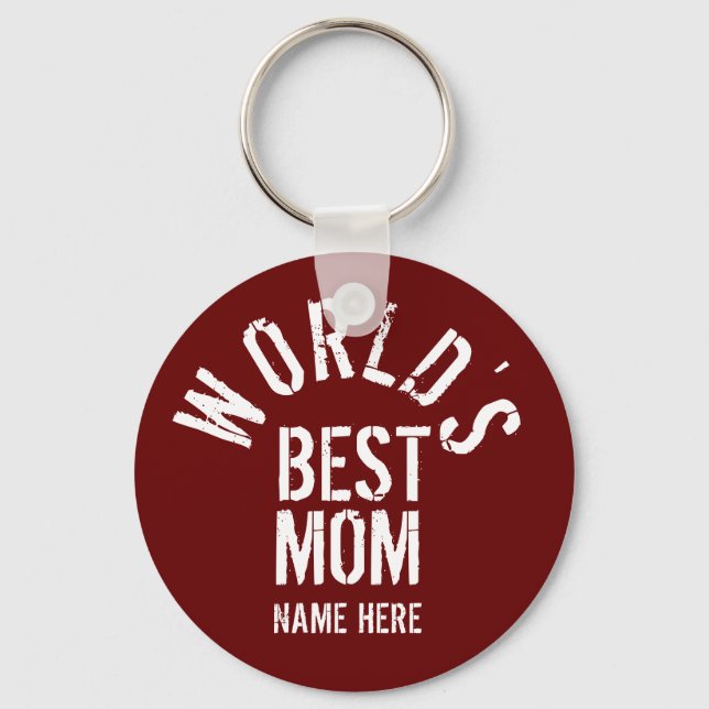 VÄRLDENS BÄSTA MAMMA PERSONALISERA KEYCHAIN NYCKELRING (Framsida)
