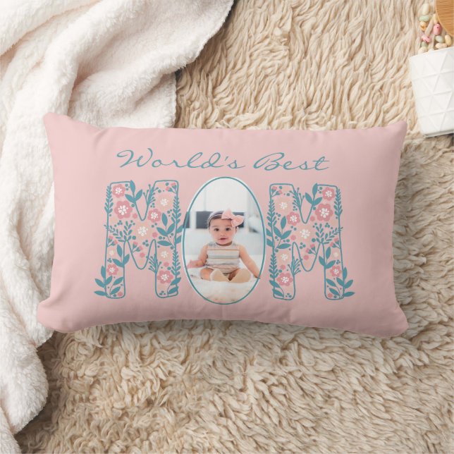 Världens bästa Mamma-Personlig - foto Pillow GIft Lumbarkudde (Filt)
