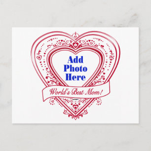 Världens bästa Mamma! Photo Red Hearts Vykort