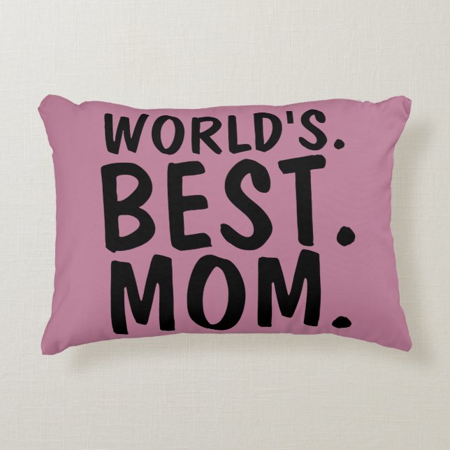 VÄRLDENS BÄSTA MAMMA PILLOWS ROSA PRYDNADSKUDDE (Framsidan)
