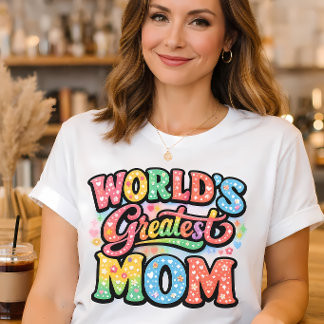 Världens Bästa Mamma Retro Blommig Typografi  T Shirt