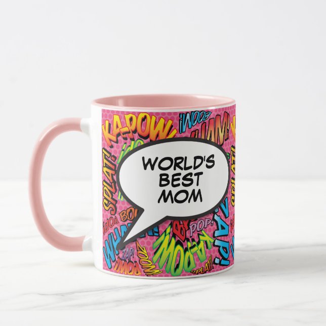 Världens Bästa Mamma Roliga Seriebok Mugg (Vänster)