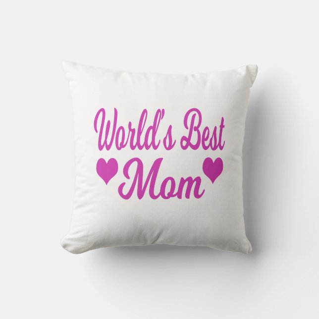 Världens Bästa Mamma Rosa Kudde (Framsida)