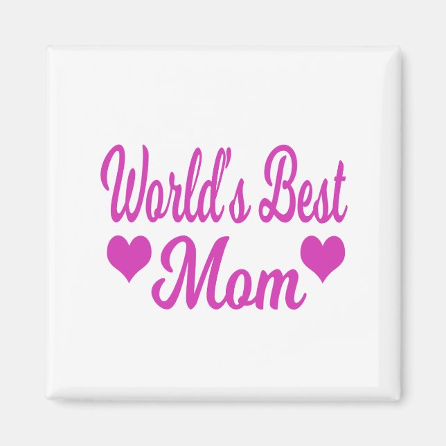 Världens Bästa Mamma Rosa Magnet (Framsidan)