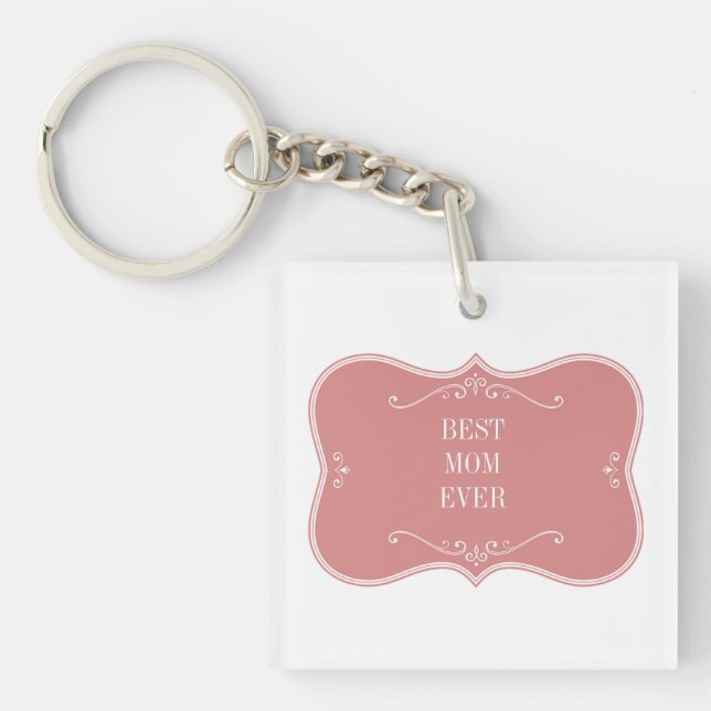 Världens bästa mamma, rosa ram-nyckelkedjan (Framsidan)