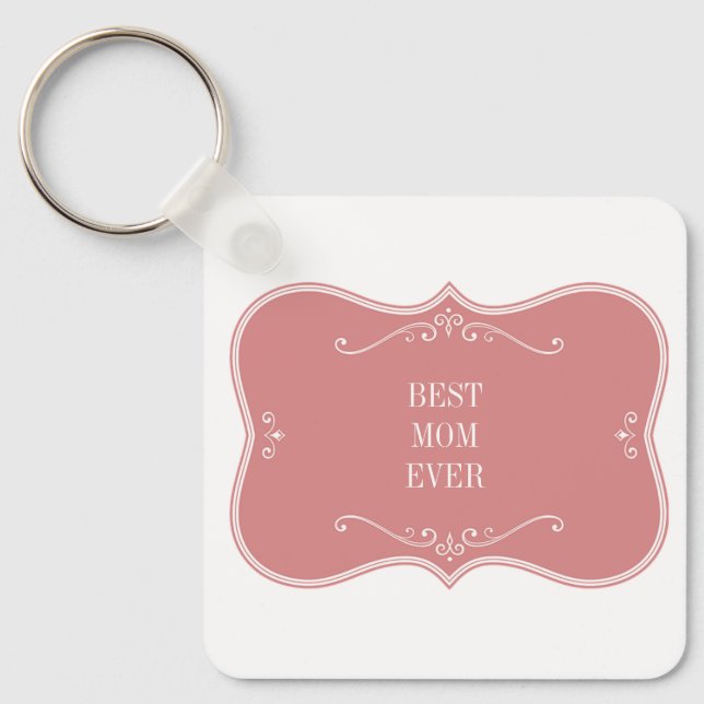 Världens bästa mamma, rosa ram-nyckelkedjan nyckelring (Framsida)