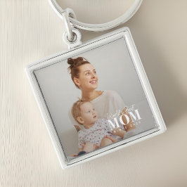 Världens bästa Mamma sedan 20XX Modern Photo Fyrkantig Silverfärgad Nyckelring