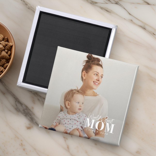 Världens bästa Mamma sedan 20XX Modern Photo Magnet (Skapare uppladdad)