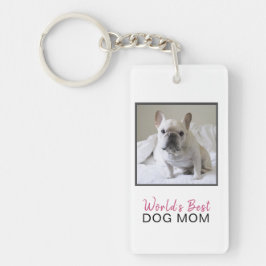 Världens bästa Mamma Square Hund Photo Rosa Grått 