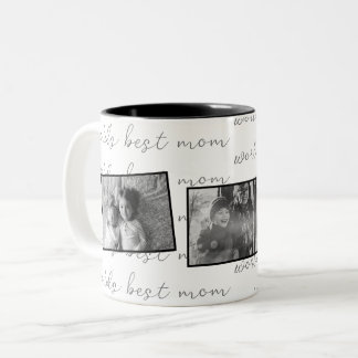 Världens Bästa Mamma Svart och Vita Foton Två-Tonad Mugg