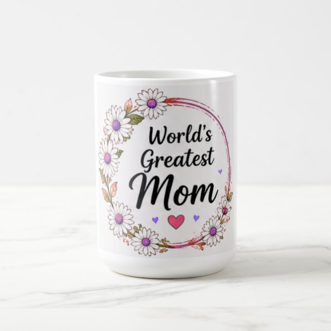 Världens Bästa Mamma Tusenskönas Blomsterkrans Kaffemugg (Center)