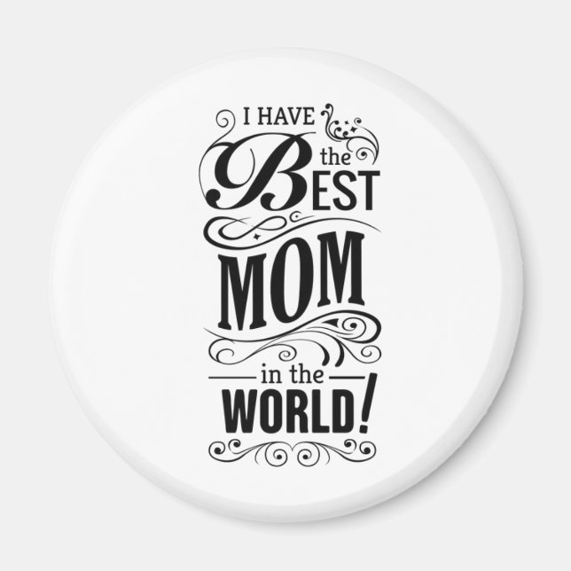 Världens Bästa Mamma Typografisk Magnet (Framsidan)
