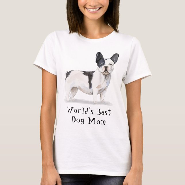 Världens bästa Mamma Watercolor Fransk Bulldog i H T Shirt (Framsida)