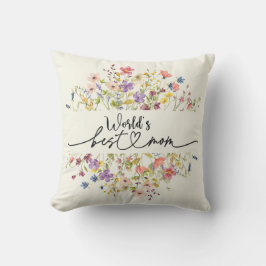Världens bästa Mamma-Wildblommor Mors dag Kudde