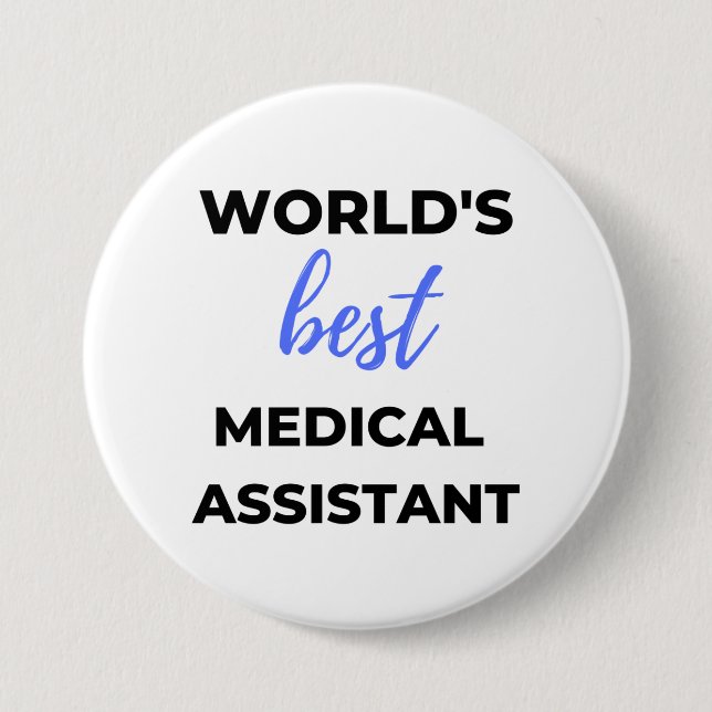 Världens bästa medicinska assistent 2 knapp (Framsida)